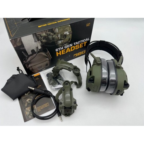 6TH GEN TACTICAL HEADSET тактическая гарнитура, звукосниматель и шумоподавление, активные в Армавире