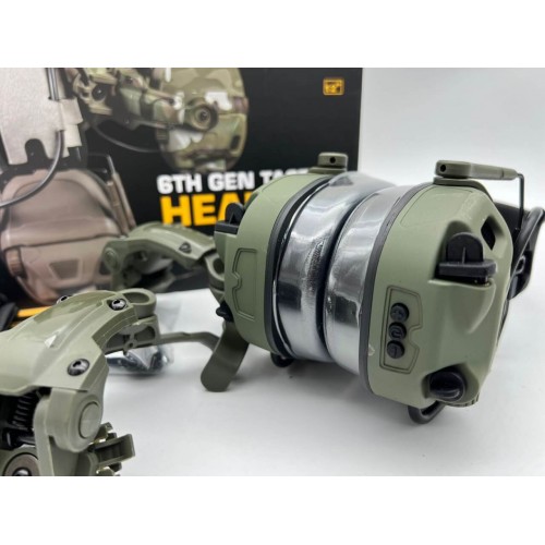 6TH GEN TACTICAL HEADSET тактическая гарнитура, звукосниматель и шумоподавление, активные в Армавире