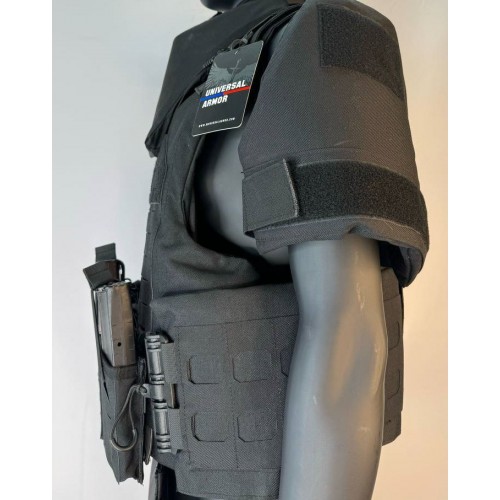 Бронежилет разгрузочный UNIVERSAL ARMOR в Армавире (СВМПЭ + бронеплиты Бр5 класса) черный