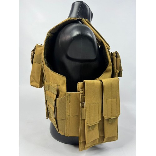 Тактический разгрузочный жилет «5 / пять карманов» с подсумками Tactical Molle Plate Carrier для съемных бронепластин в Армавире